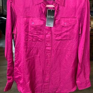 Lauren Ralph Lauren Women's Fuchsia Blouse